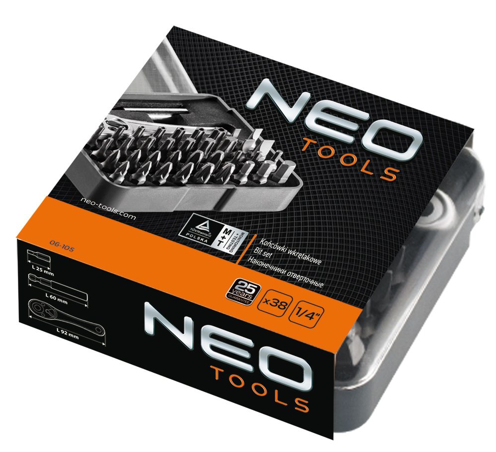 Neo Tools 06-105 Насадки з тримачем, набiр 38 шт.*1 уп. Neo Tools 06-105 Насадки з тримачем, набiр 38 шт.*1 уп.