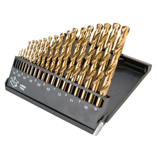 Свердла HSS-TiN по металу 1,0–10,0 мм / набір 19 шт — Graphite (57H199)