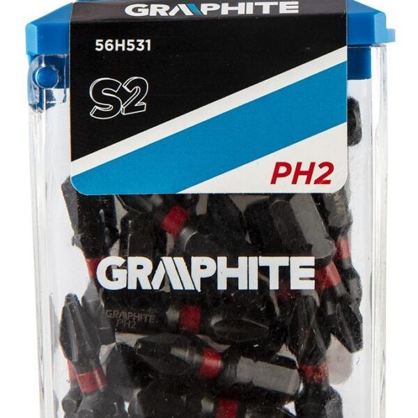 Біт ударний PH2×25 мм / 20 шт — Graphite (56H531)