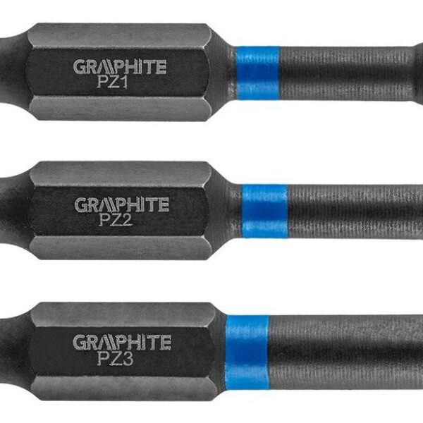 Біти ударні PZ1/2/3×50 мм / сталь S2 — Graphite (56H542)