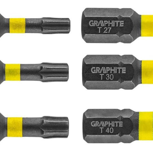 Біти ударні TX10–TX40×25 мм / сталь S2 — Graphite (56H541)