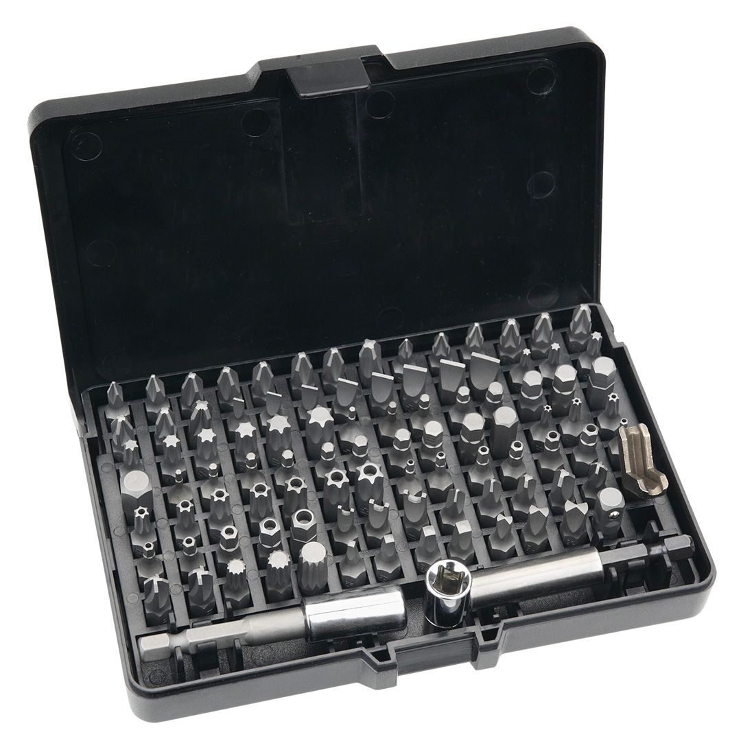 Neo Tools Біти, набір 99шт, 1/4", тримачі 2шт, перхідники 3шт, SL,PH,PZ,H,T,TT, 25мм, сталь S2, кейс Neo Tools Біти, набір 99шт, 1/4", тримачі 2шт, перхідники 3шт, SL,PH,PZ,H,T,TT, 25мм, сталь S2, кейс