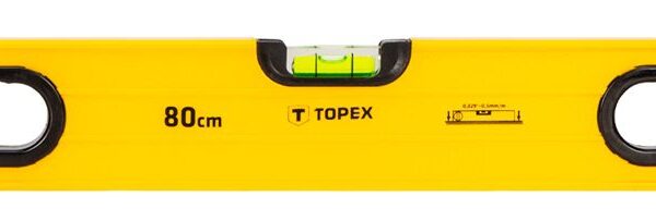 Topex 29C603 Рiвень алюмiнiєвий, тип 600, 80 см, 3 вiчка