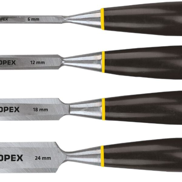 Topex Стамески, набір 4 од., рукоятка пластмаса, 6-24 мм
