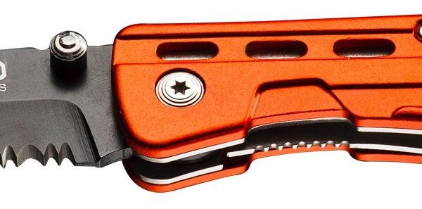 Neo Tools 63-026 Нiж складаний з фiксатором, з лезом 8,5см для розрiзання ременiв зi сталi 440, чохол, 110 г