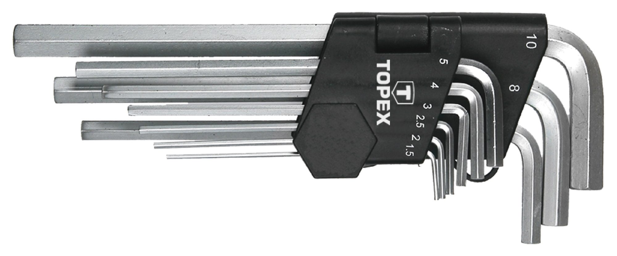 Topex 35D956 Ключi TOPEX шестиграннi HEX 1.5-10 мм, набiр 9 шт.*1 уп. Topex 35D956 Ключi TOPEX шестиграннi HEX 1.5-10 мм, набiр 9 шт.*1 уп.