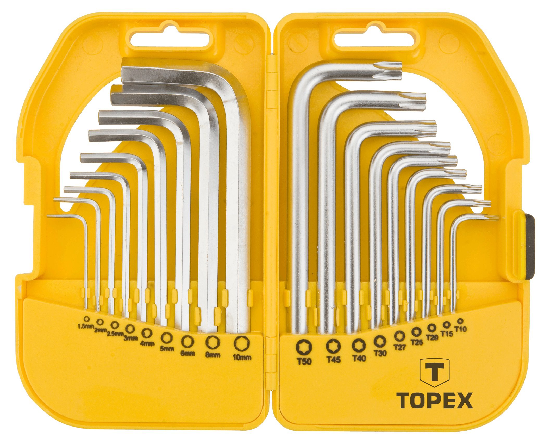 Topex 35D952 Ключi шестиграннi HEX i Torx, набiр 18 шт.*1 уп. Topex 35D952 Ключi шестиграннi HEX i Torx, набiр 18 шт.*1 уп.