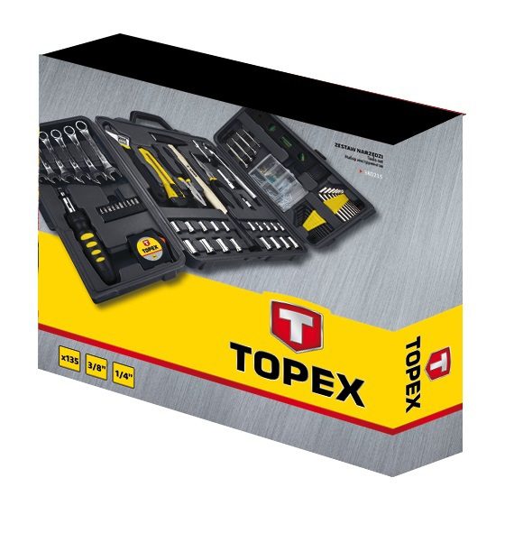 Topex Набір інструменту, універсальний, 135 од., кейс Topex Набір інструменту, універсальний, 135 од., кейс