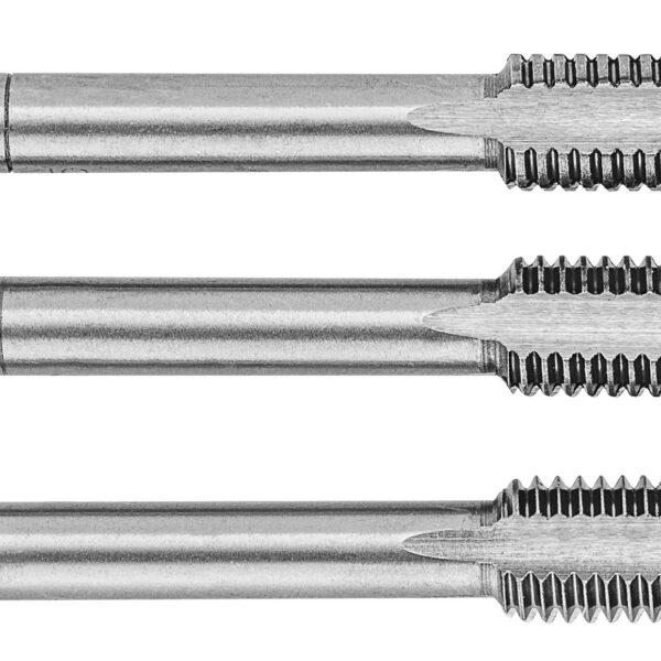 Topex Мітчики, 3шт, М12, крок різьблення 1.75мм, 74мм, вольфрамова сталь, футляр