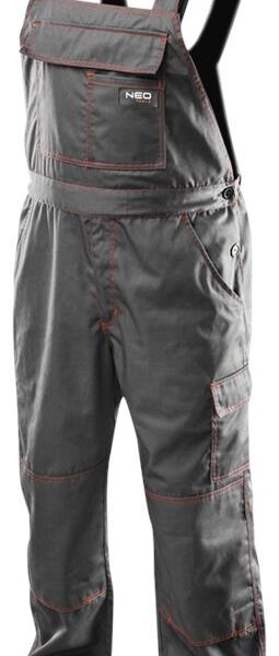 Напівкомбінезон робочий Basic, відсік для наколінників, сірий, розмір M
