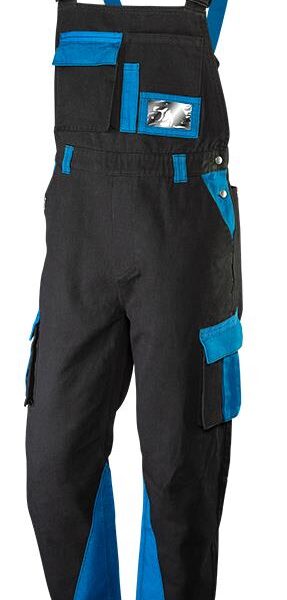 Напівкомбінезон робочий HD+, 100% бавовна, чорно-синій, розмір S