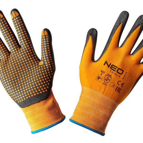 Neo Tools 97-621-9 Рукавички робочі, нейлон з нітриловими точками, р. 9