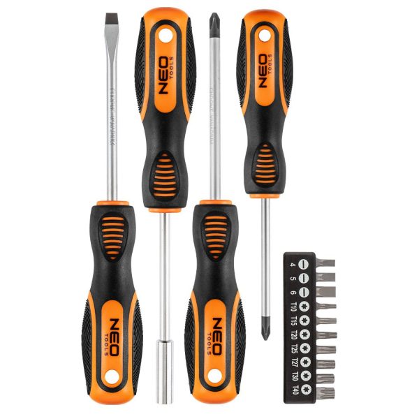 Neo Tools Викрутки, набір 14шт, 10 біт, SL,PH,Torx, сталь CrV