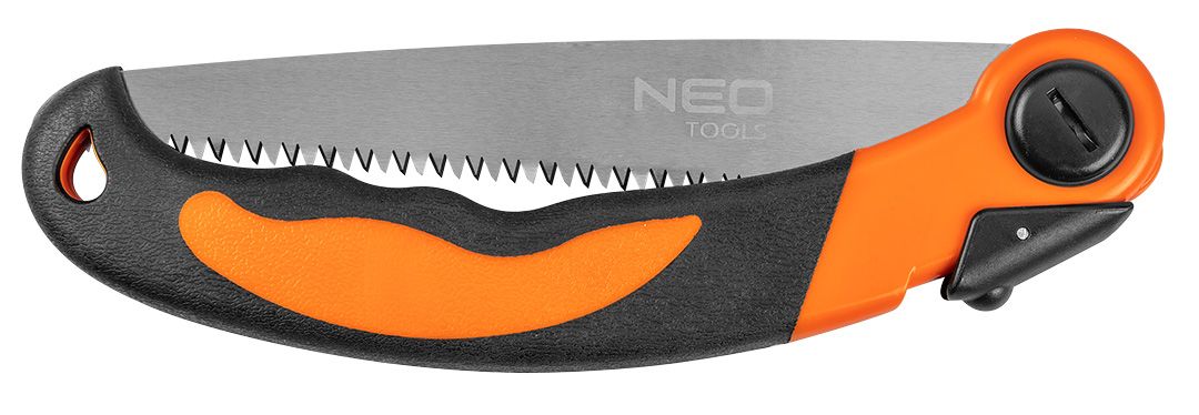 Neo Tools 63-120 Пила Bushcraft, 43см, складана, два положення фіксації, гумова ручка, сталь SK4, твердість HRC66, три ряди зубів Neo Tools 63-120 Пила Bushcraft, 43см, складана, два положення фіксації, гумова ручка, сталь SK4, твердість HRC66, три ряди зубів