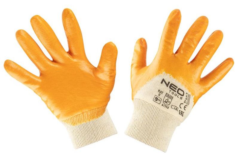 Neo Tools 97-631-9 Рукавички робочі, бавовна, частково покриті нітрилом, р. 9