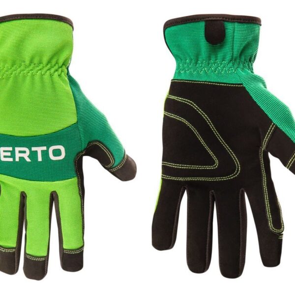 Verto Рукавички робочі, синтетична шкіра, р.9, зелений