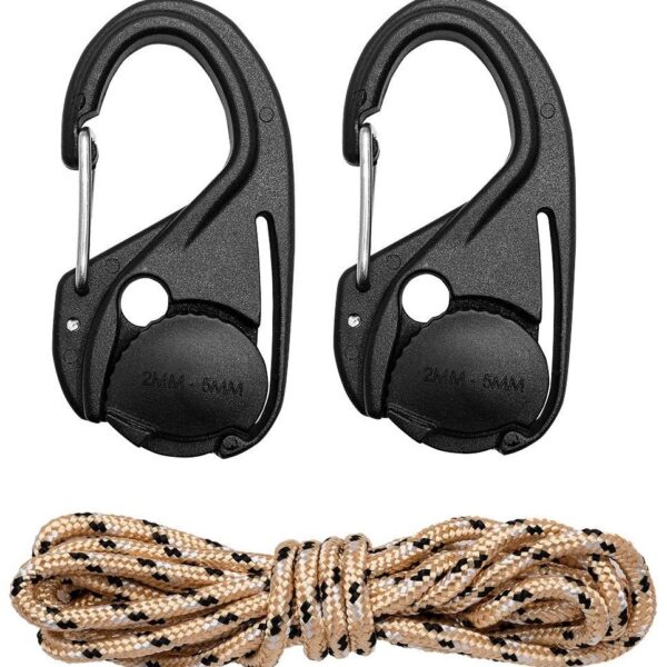 Neo Tools Паракордовий шнур з карабіном, 3.7мм х 1.5м, 2 карабіна