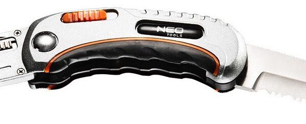 Neo Tools Ніж складаний, 2 наконечники, 5 трапецієподібних лез у наборі, чохол