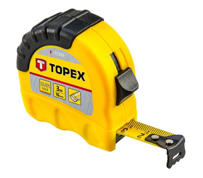 Topex Рулетка, сталева стрічка, корпус двокомпонентний, 16мм х 3м Topex Рулетка, сталева стрічка, корпус двокомпонентний, 16мм х 3м