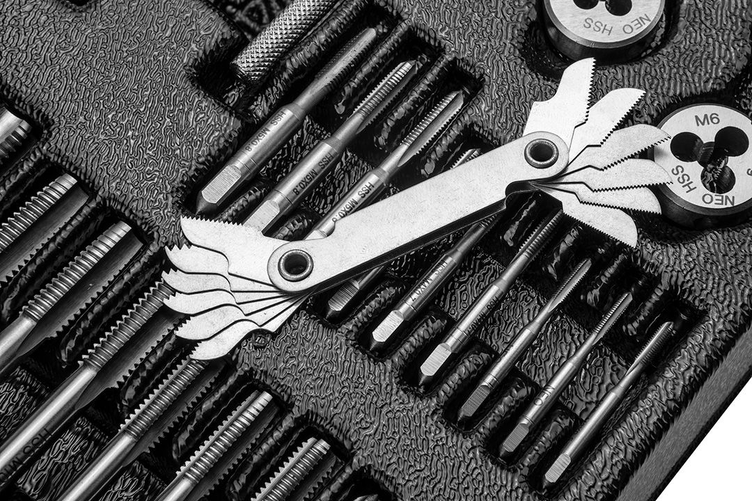 Neo Tools Плашки та мітчики, набір 31шт, M3-M12 Neo Tools Плашки та мітчики, набір 31шт, M3-M12