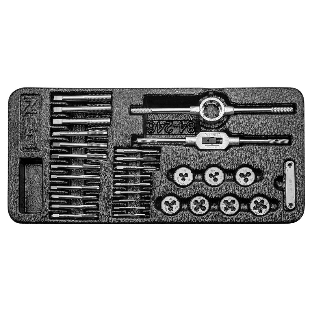 Neo Tools Плашки та мітчики, набір 31шт, M3-M12 Neo Tools Плашки та мітчики, набір 31шт, M3-M12