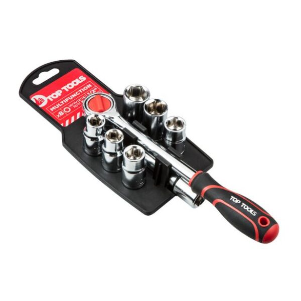 Top Tools Набір торцевих головок, 1/2", з тріскачкою, з подовжувачем, 8 од