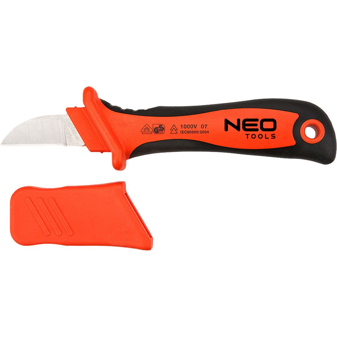 Neo Tools Ніж монтерський, діелектричний, для робіт під напругою 1000В, лезо 50мм, 190мм Neo Tools Ніж монтерський, діелектричний, для робіт під напругою 1000В, лезо 50мм, 190мм