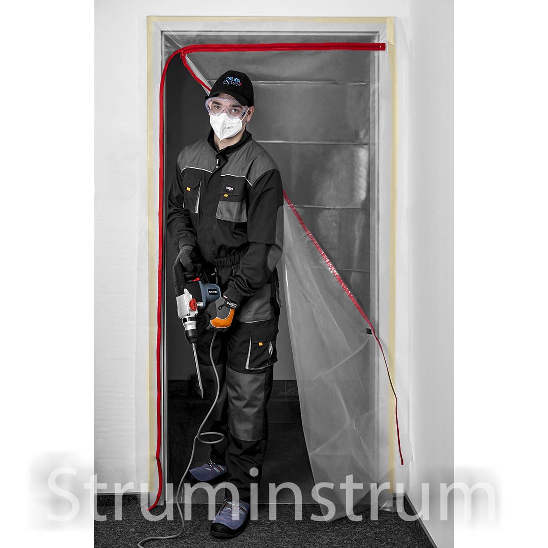 Шторка пилозахисна з замком типу "L" з прозорої PE плівки, NEO TOOLS (49-800) Шторка пилозахисна з замком типу "L" з прозорої PE плівки, NEO TOOLS (49-800)