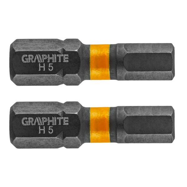 Ударний біт HEX5×25 мм / 2 шт — Graphite (56H508)