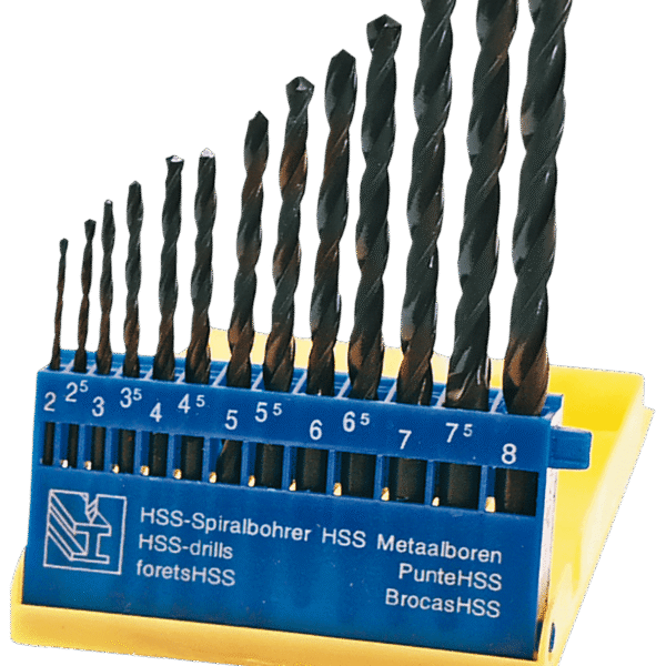 Свердло по металу HSS, 2.0-8.0  мм, S4, набір 13 шт.