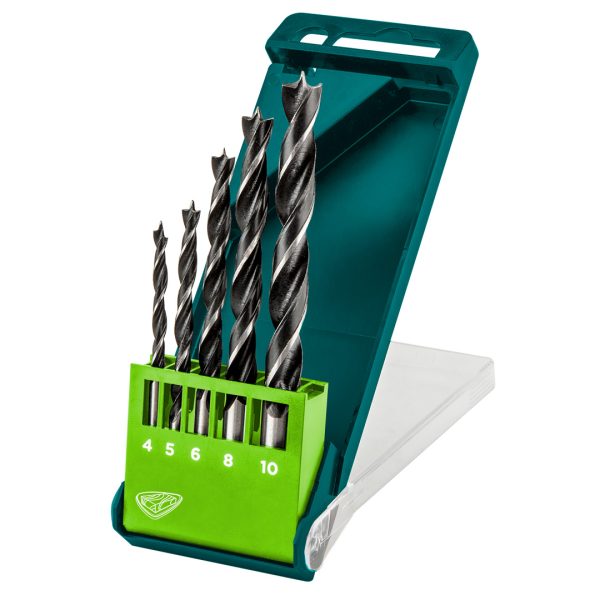 Сверло по дереву спіральне 4.0 - 10 мм, набір 5 шт.