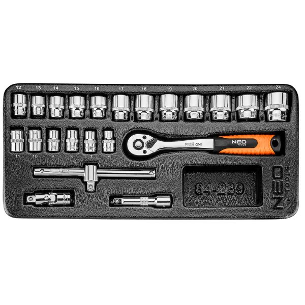 Набір змінних головок 3/8", 22 шт.