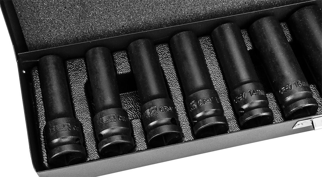 Головки змінні ударні 1/2 ", 10-24 мм, набір 11 шт. Головки змінні ударні 1/2 ", 10-24 мм, набір 11 шт.