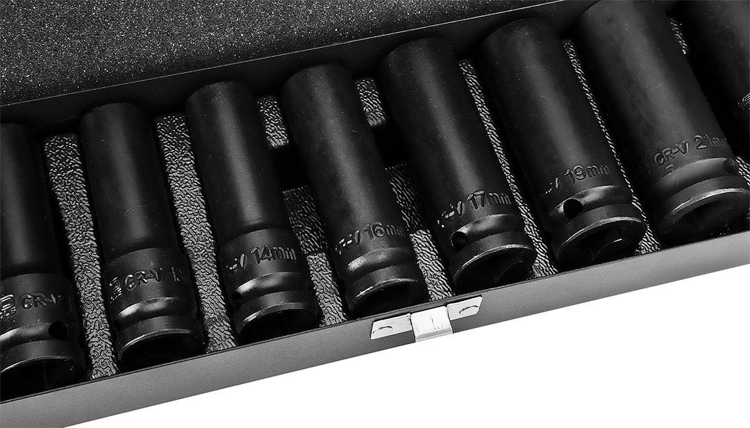 Головки змінні ударні 1/2 ", 10-24 мм, набір 11 шт. Головки змінні ударні 1/2 ", 10-24 мм, набір 11 шт.