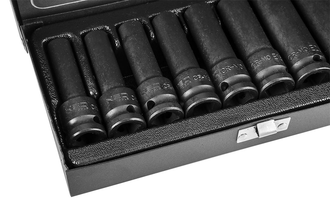 Головки змінні ударні 1/2 ", E10-E24 мм, набір 9 шт, CrMo Головки змінні ударні 1/2 ", E10-E24 мм, набір 9 шт, CrMo