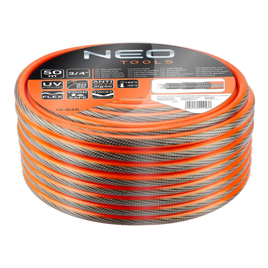 Садовий шланг 3/4 "х 50 м, 6-шаровий NEO PROFESSIONAL Садовий шланг 3/4 "х 50 м, 6-шаровий NEO PROFESSIONAL