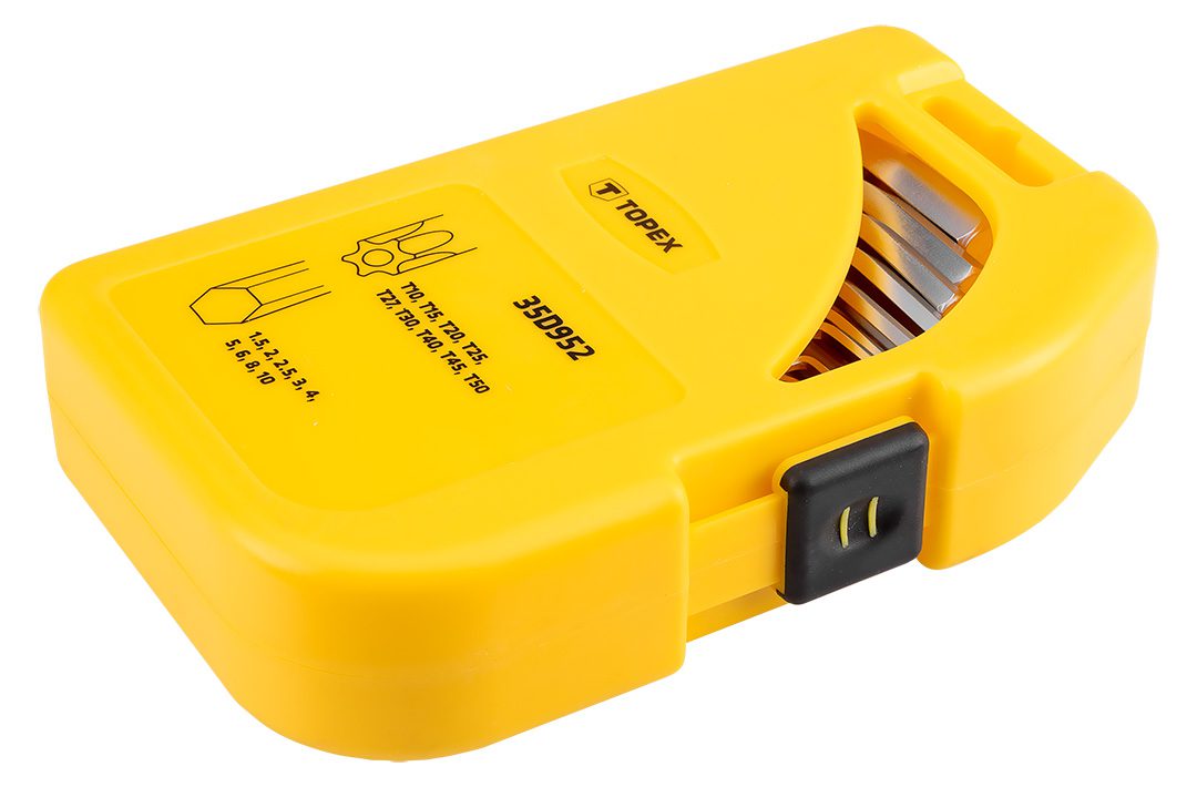 Topex 35D952 Ключi шестиграннi HEX i Torx, набiр 18 шт.*1 уп. Topex 35D952 Ключi шестиграннi HEX i Torx, набiр 18 шт.*1 уп.