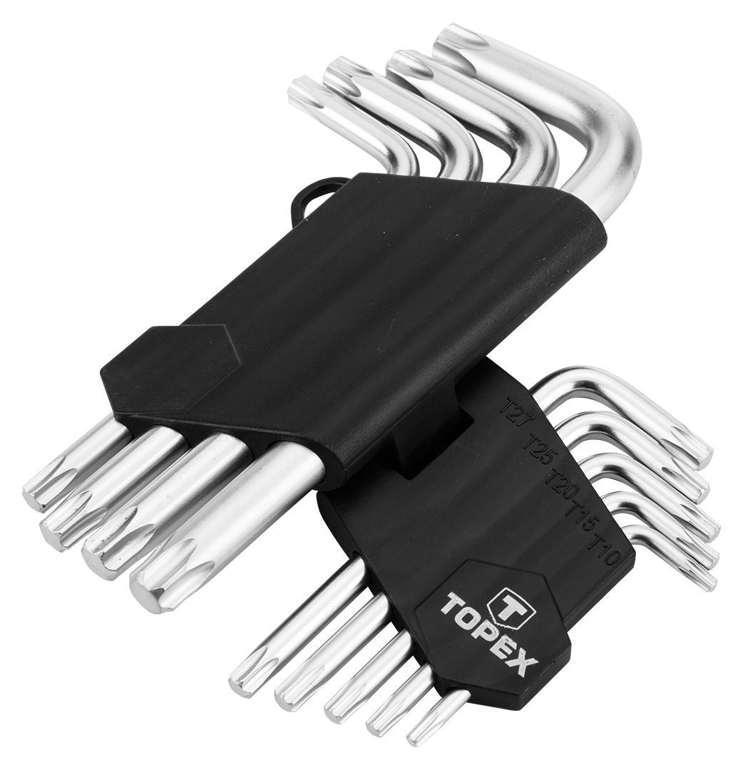 Topex Ключі Torx, набір 9 од., T10-T50, короткі Topex Ключі Torx, набір 9 од., T10-T50, короткі