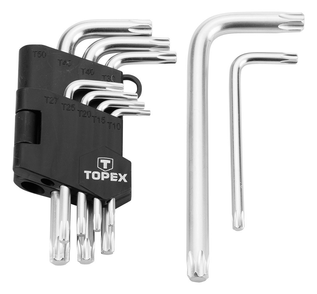 Topex Ключі Torx, набір 9 од., T10-T50, короткі Topex Ключі Torx, набір 9 од., T10-T50, короткі