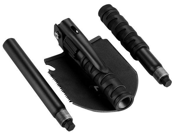 Neo Tools 63-122 Лопата туристична, 63см, 8в1, пила, кирка, відкривалка для пляшок, кремінь, багатофункціональний ніж, пробійник, свисток, чохол