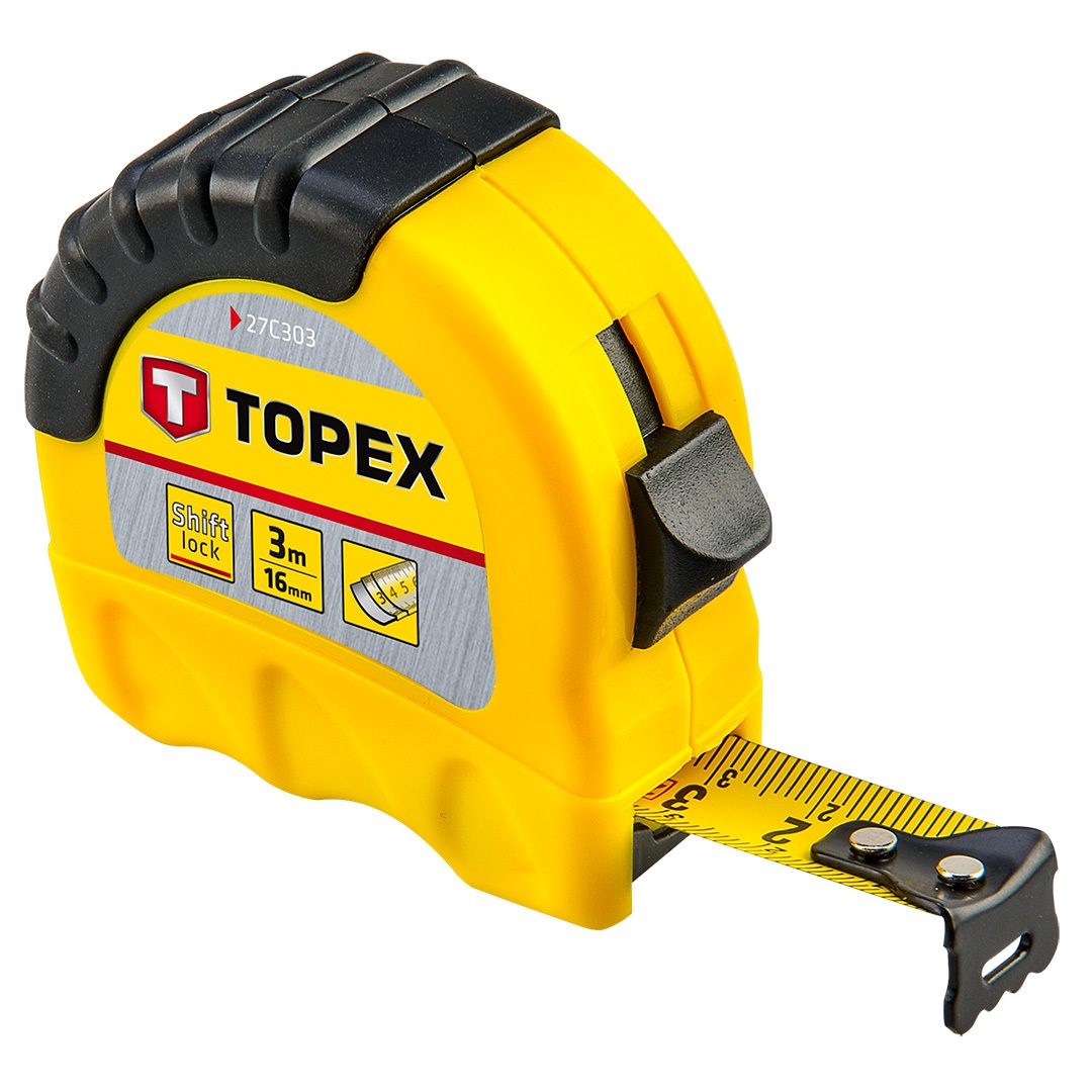 Topex Рулетка, сталева стрічка, корпус двокомпонентний, 16мм х 3м Topex Рулетка, сталева стрічка, корпус двокомпонентний, 16мм х 3м