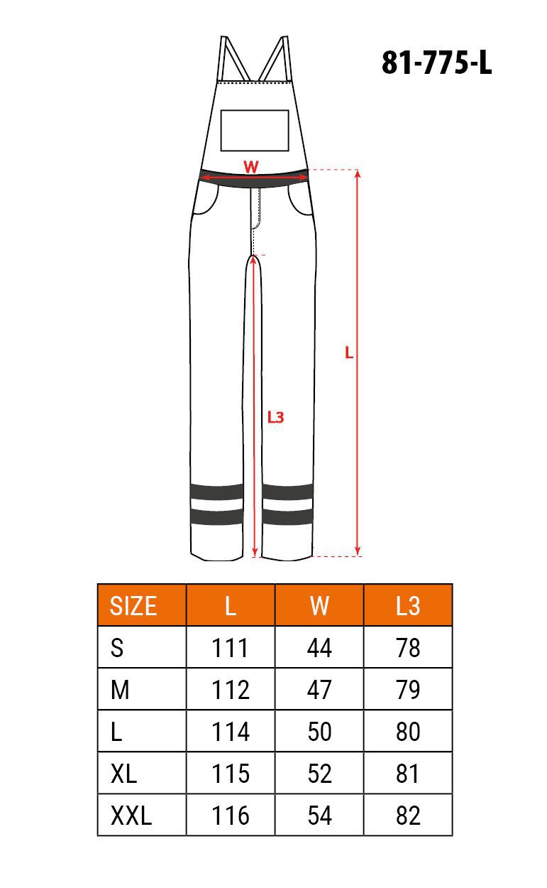 Напівкомбінезон робочий, сигнальний, водостійкий, жовтий, розмір L Напівкомбінезон робочий, сигнальний, водостійкий, жовтий, розмір L