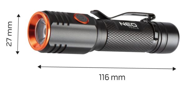 Ліхтар акумуляторний, алюмінієвий корпус USB C 2000 lm CHN LED