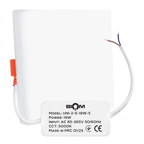 LED-світильник світлодіодний квадратний UNI-2-S18W-5, 18Вт, 5000К, BIOM (B_22819)