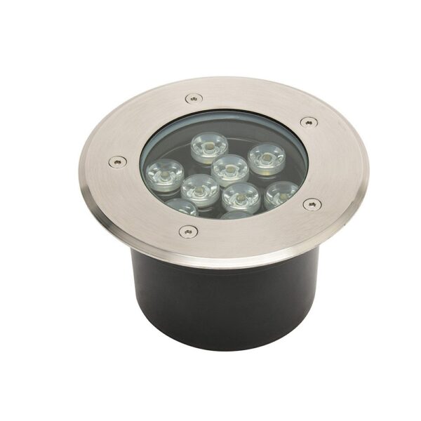 Світильник тротуарний AZUR-9 LED 9W круглий мат.хром