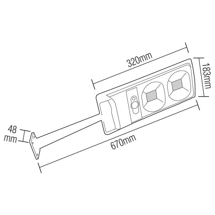 Світильник консольний з фотосенсором на сонячній панелі LED 20W COMPACT-20 Світильник консольний з фотосенсором на сонячній панелі LED 20W COMPACT-20