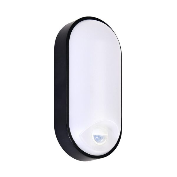 Світлодіодний світильник вологозахищений PALERMO-15 3CCT 15W IP54 чорний  з датчиком руху