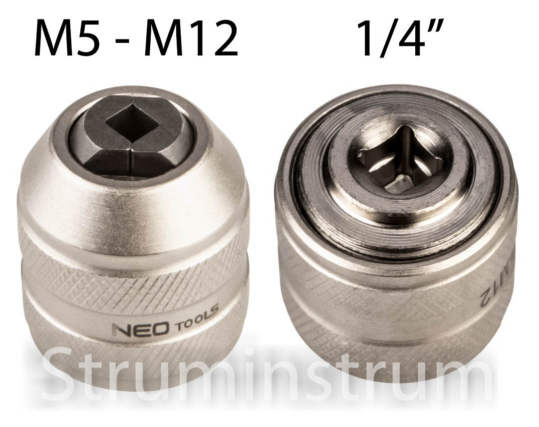 Адаптер для нарізних плашок 1/4" DR M5-M12 Адаптер для нарізних плашок 1/4" DR M5-M12