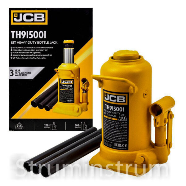 Домкрат пляшковий JCB Tools 15т JCB-TH915001