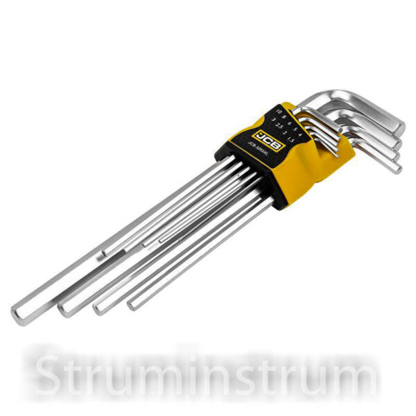 Haбіp Г-подіб. ключів подовжених HEX 9 од. (1,5 мм-10 мм) JCB Tools JCB-5093XL